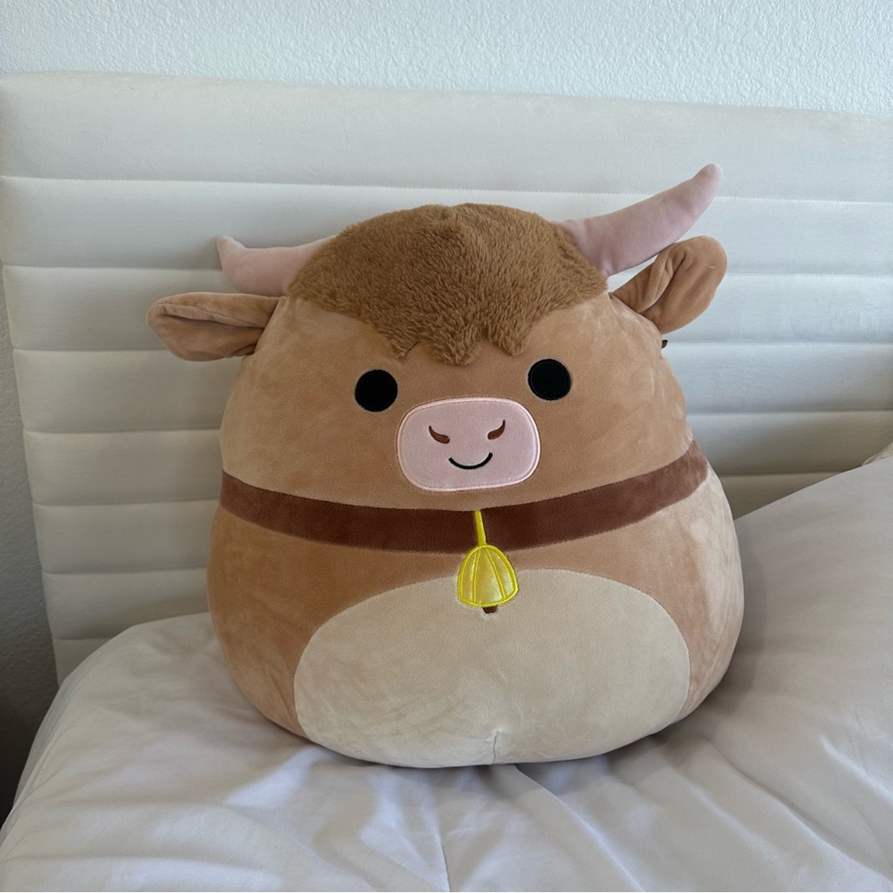 Squishmallow 16 Inch Calton Highland Cow Brown Plush Gem